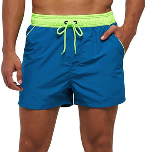 Two-tone Drawstring Closed Swimming Trunks