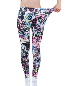 Colorful Print High Waist Soft Leggings