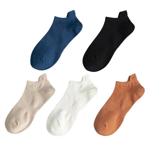 5 Pairs/set Cotton Soft Breathable Solid Colorful Crew Sock