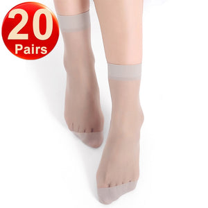 20 Pairs Transparent Ultrathin Nylon Short Ankle Sock