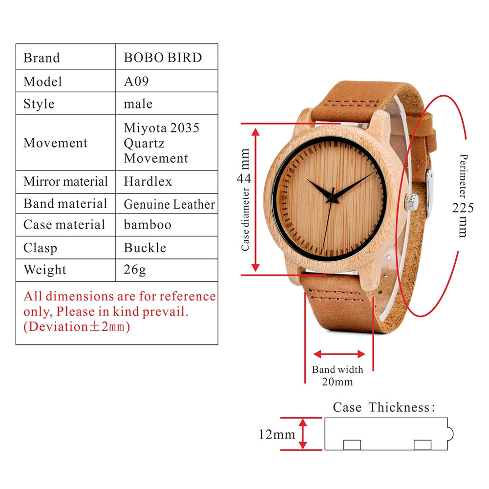 BOBO BIRD Solid Wood Wristwatch