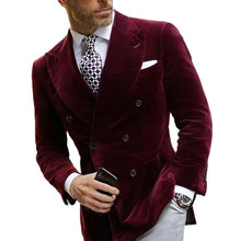 Double Breasted Italian Style Velvet Blazer