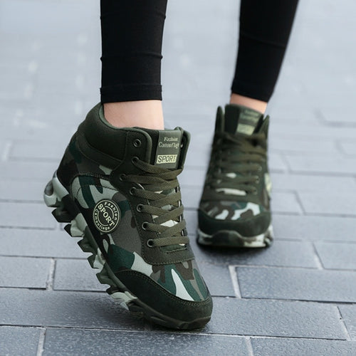 Camouflage Thick Soled Canvas Tennis Shoes