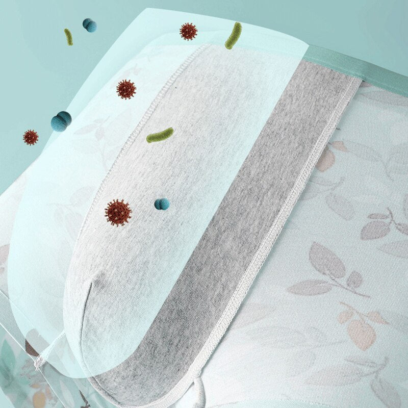 4Pcs Refreshing Print Recycled Fiber Boxer Shorts