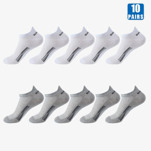 10 Pairs Cotton Low-Cut Thin Crew Socks