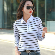 Cotton Striped Long Sleeve Blouse