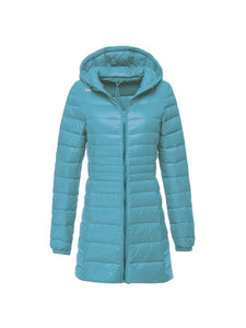 Long Ultra Light Down Jacket With Hood