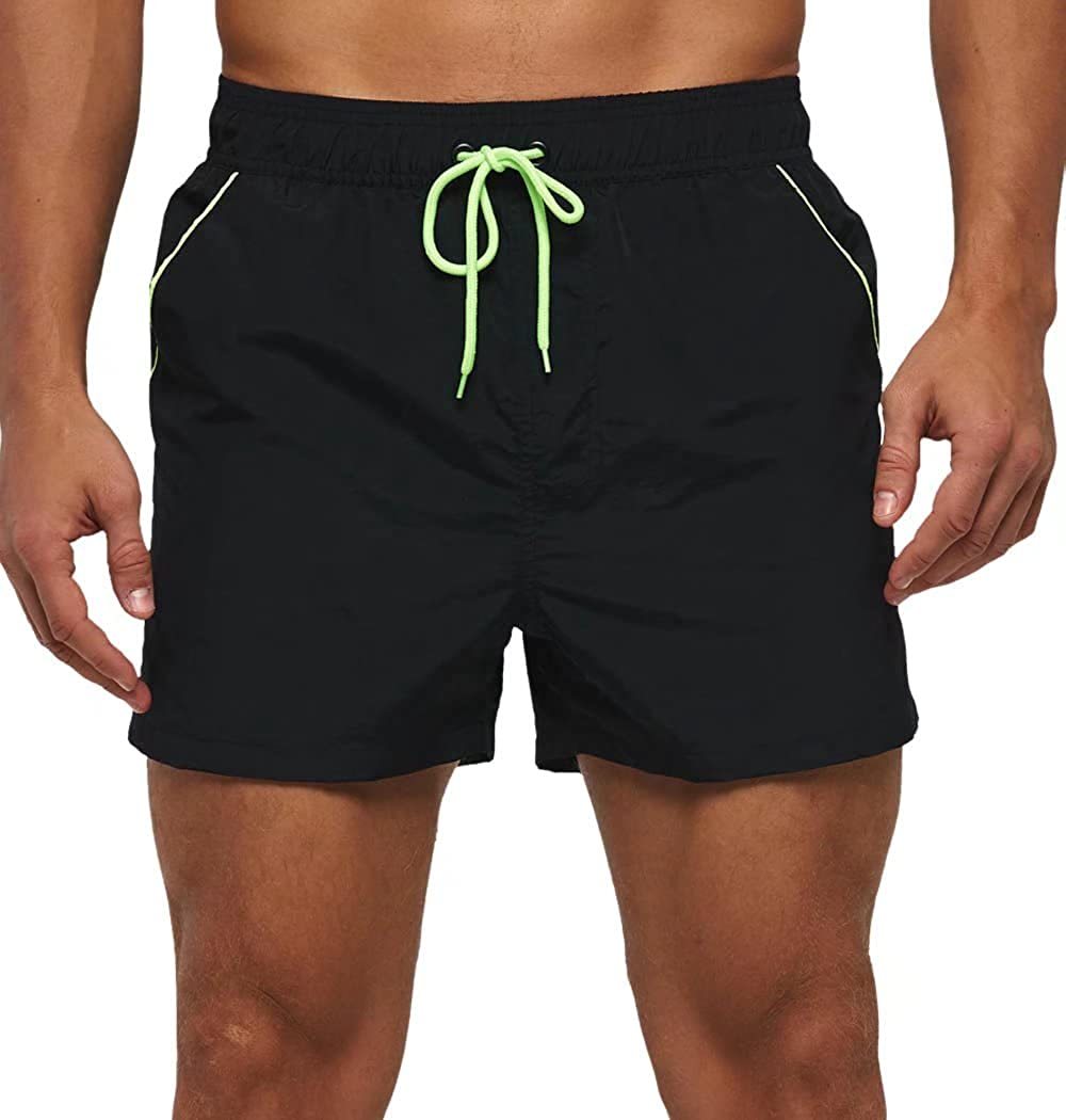 Two-tone Drawstring Closed Swimming Trunks