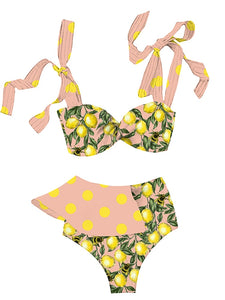 Two-Piece Padded Bra Ruffled Bikini Set