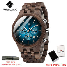 Wooden Multifunction Dial Luminous Watch