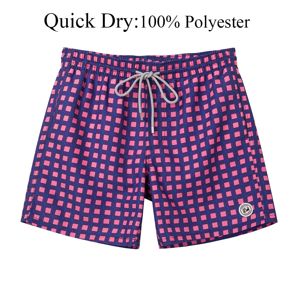 Quick Dry Beach Board Shorts with Mesh Lining