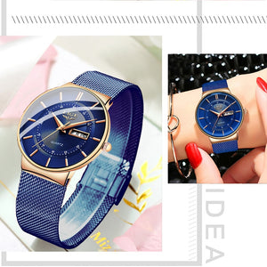 LIGE Ultra-thin Stainless Steel Quartz Watch