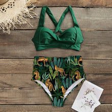 High Waist Floral Bottom Two-piece Swimsuit