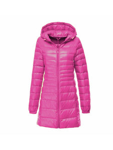 Long Ultra Light Down Jacket With Hood