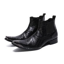 Italian Steel Pointed Toe Western Styles Double Buckle Strap Boots