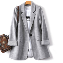 Trendy Patchwork Loose Fit Single Button Blazer