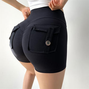 High Waist Sport Shorts With Pockets