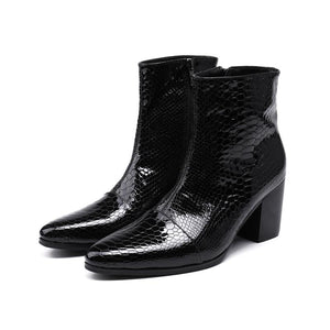 Italian Steel Pointed Toe Western Styles Double Buckle Strap Boots