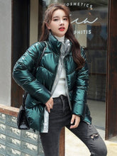 Light-reflecting Warm Short Padded Oversized Cotton Coat