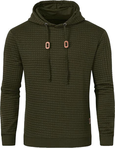 Plaid Jacquard Pullover Hoodie