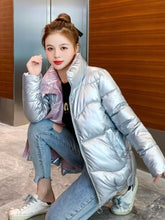 Light-reflecting Warm Short Padded Oversized Cotton Coat