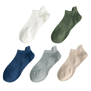 5 Pairs/set Cotton Soft Breathable Solid Colorful Crew Sock