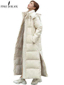 X-long Hooded Thick Down Cotton Winter Coat