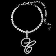 Cursive Letter Cubic Zircon Anklet