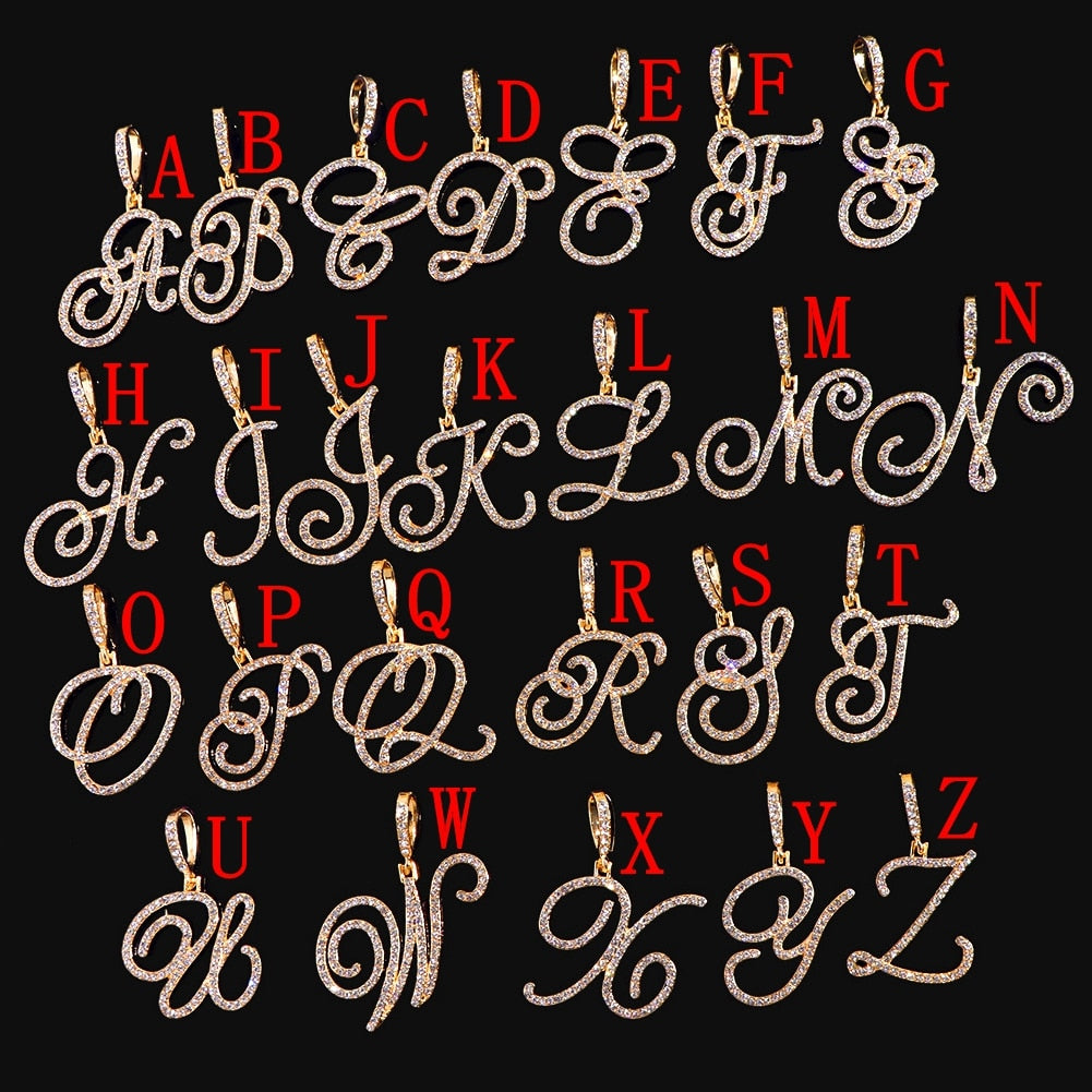 Cursive Letter Cubic Zircon Anklet