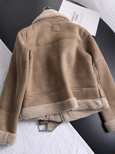 Winter Thick Warm Suede Faux Leather Coat