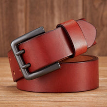 Thick Genuine Leather Double Pin Belt