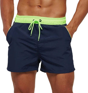 Two-tone Drawstring Closed Swimming Trunks