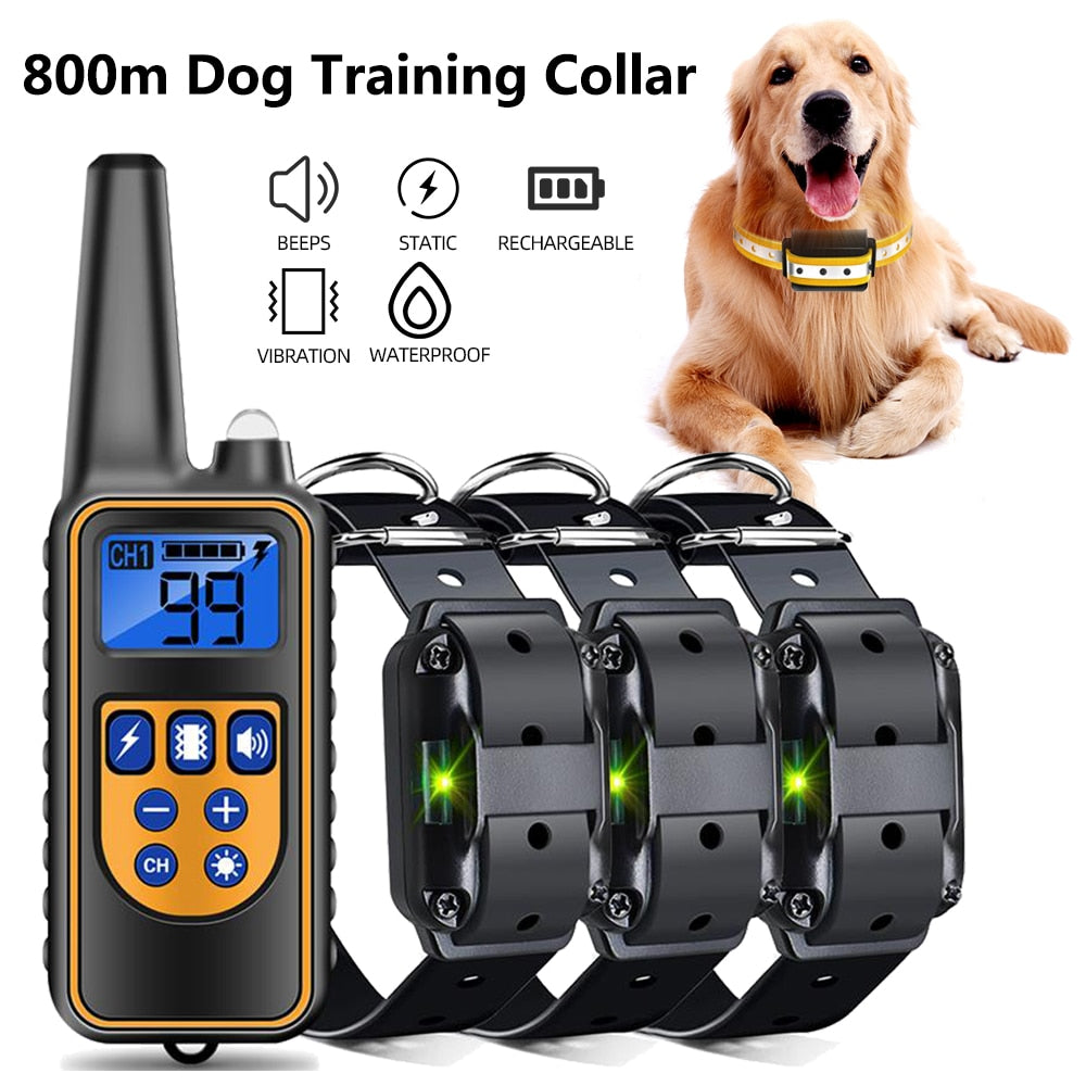 Waterproof Rechargeable Remote Control 800m Digital Dog Training Collar