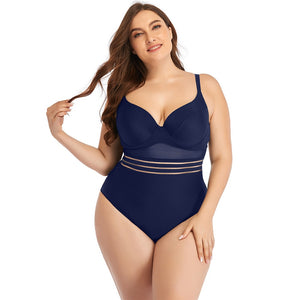 One Piece Sheer Waist Swimsuit