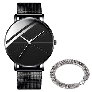 Minimalist Simple Ultra Thin Stainless Steel Mesh Belt Watch