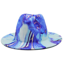 Artistic Print Wide Brim Fedora Hat