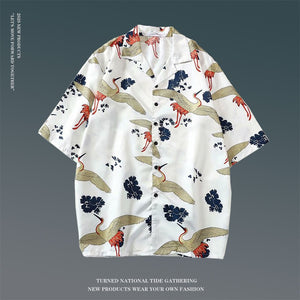 Hawaiian Print Loose Popular Beach Shirt