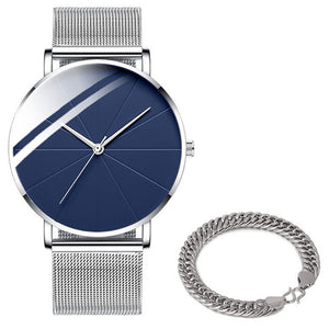 Minimalist Simple Ultra Thin Stainless Steel Mesh Belt Watch