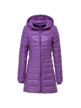 Long Ultra Light Down Jacket With Hood