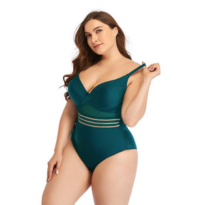 One Piece Sheer Waist Swimsuit