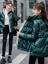 Light-reflecting Warm Short Padded Oversized Cotton Coat