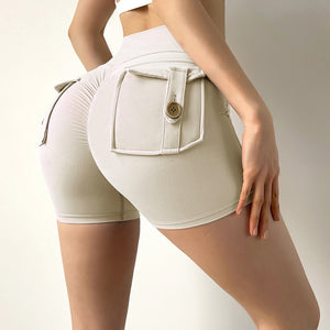 High Waist Sport Shorts With Pockets