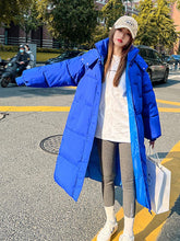 Winter X-long Solid Hooded Thick Coat