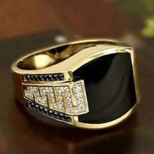 Classic Inlaid Black Stone Zircon Ring