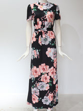 Short Sleeve Floral Print Long Dress