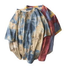 BF Style Tie Dye Printed Short Sleeve Oversized T-shirt