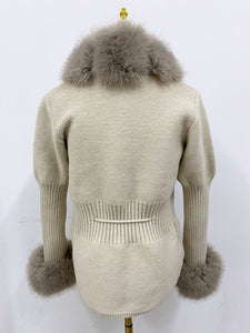 Faux Fur Detachable Collar Coat