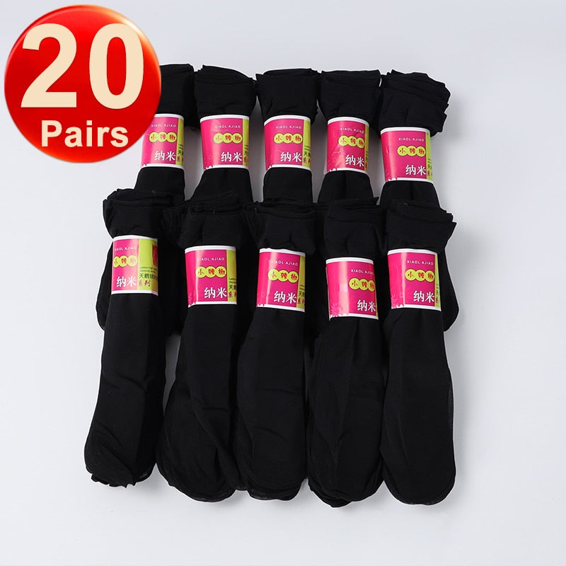 20 Pairs Transparent Ultrathin Nylon Short Ankle Sock