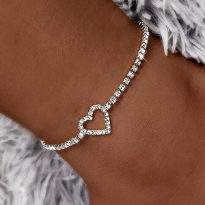 Huitan Rhinestone Chain Anklet