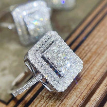 Huitan Sparkling Cubic Zirconia Square-shaped Wedding Ring